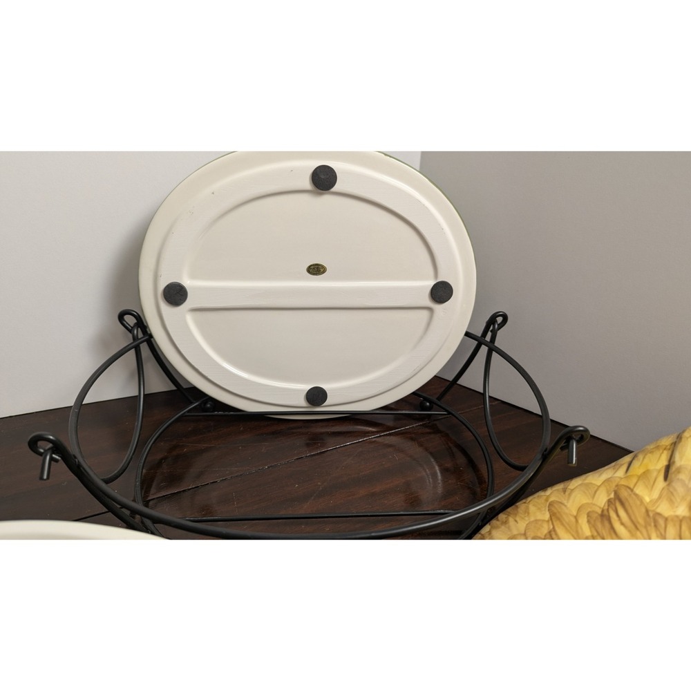 Temp-tations Tara Old World Chicken Covered Baker Roaster Dish with Stand 11in - Picture 8 of 15